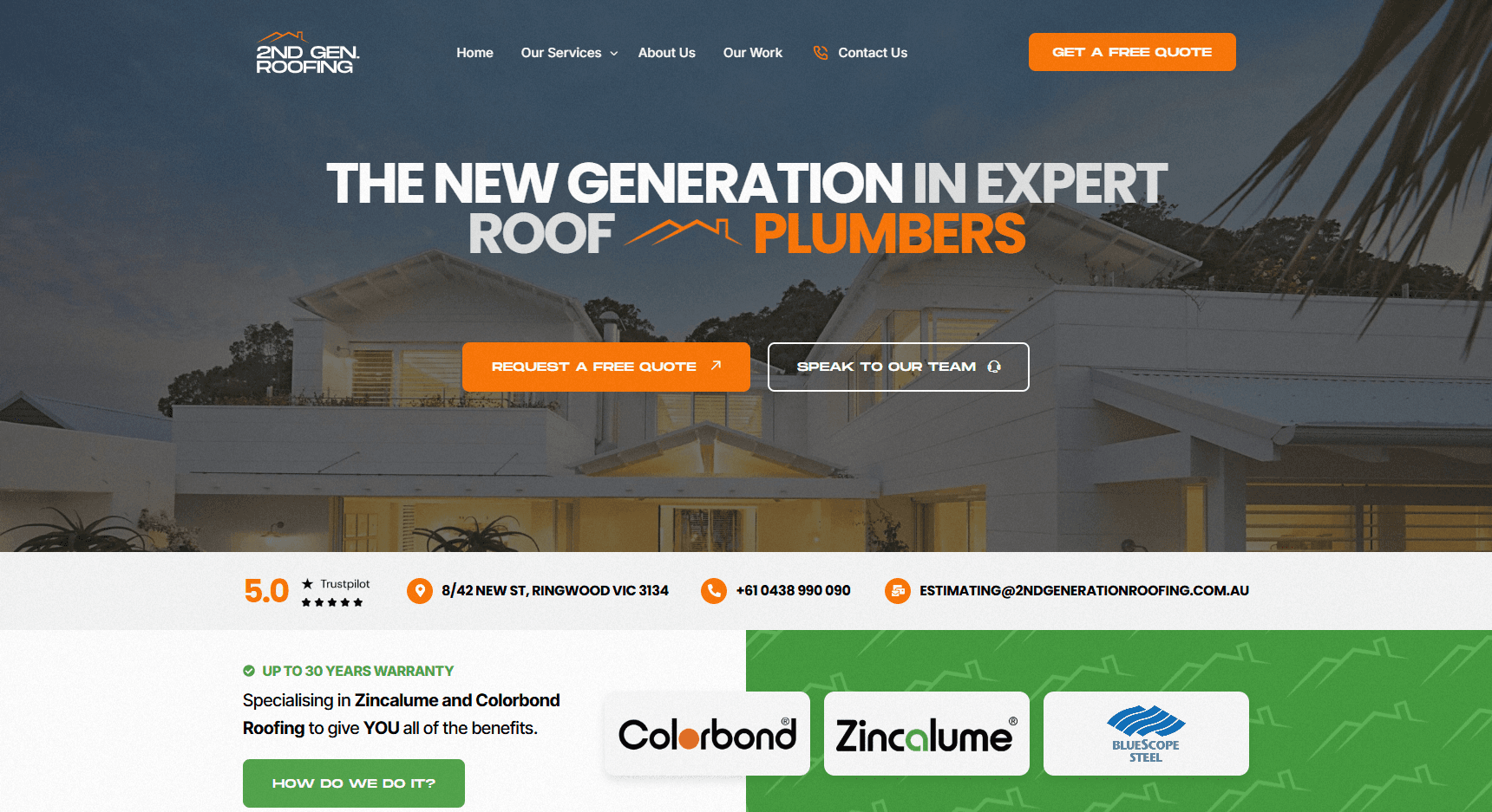 2nd Gen Roofing home page